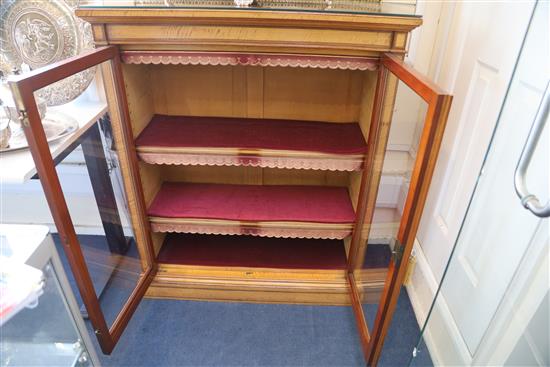 A pair of late Victorian Holland & Sons satinwood dwarf bookcases, W.3ft 3in. D.1ft 4in. H.4ft